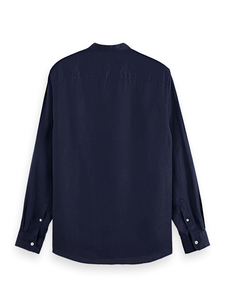 Essentials Collarless Linen Shirt