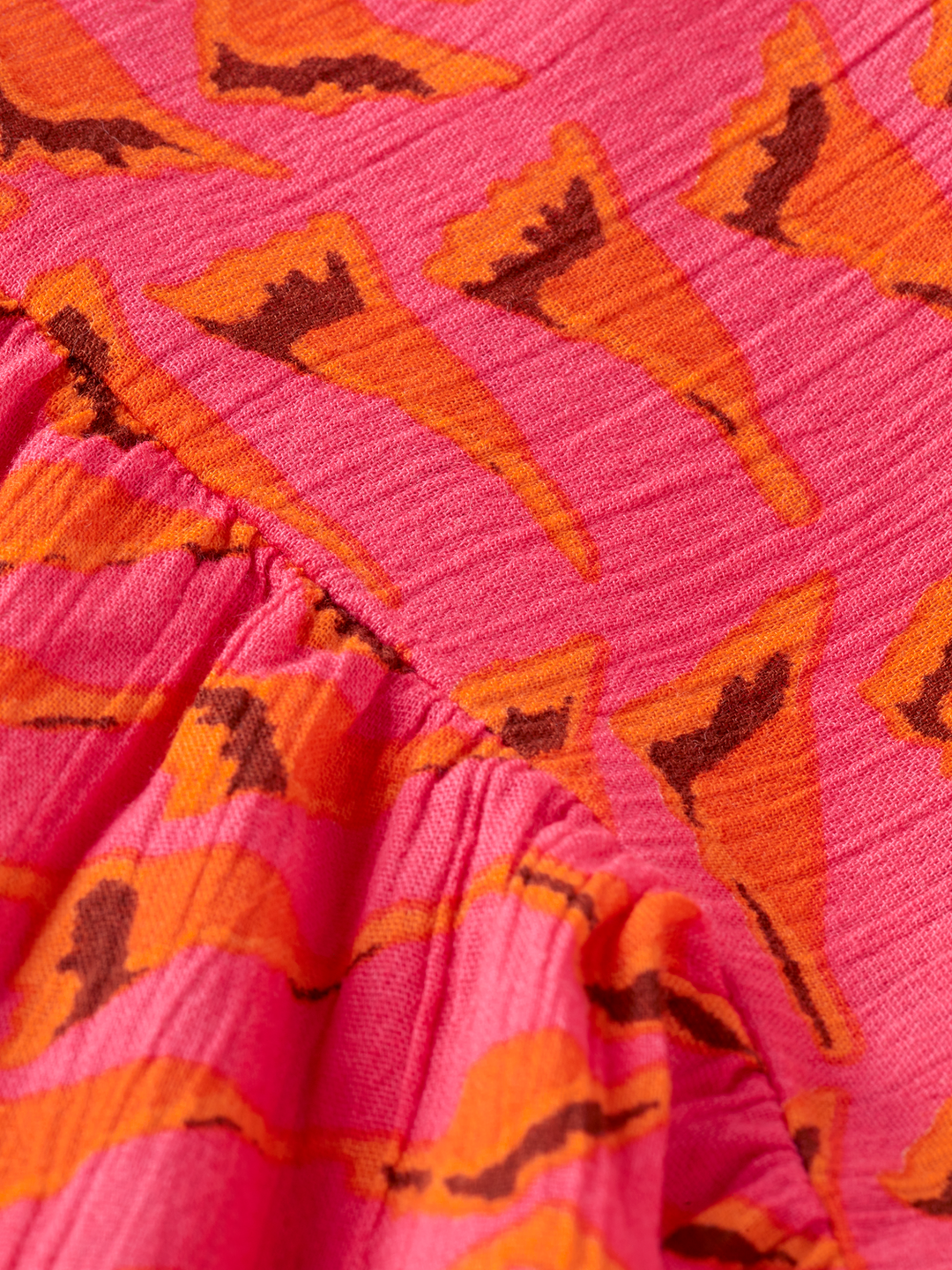Printed crinkle top