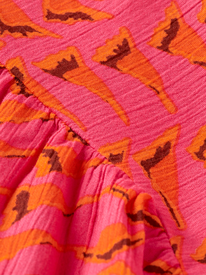 Printed crinkle top