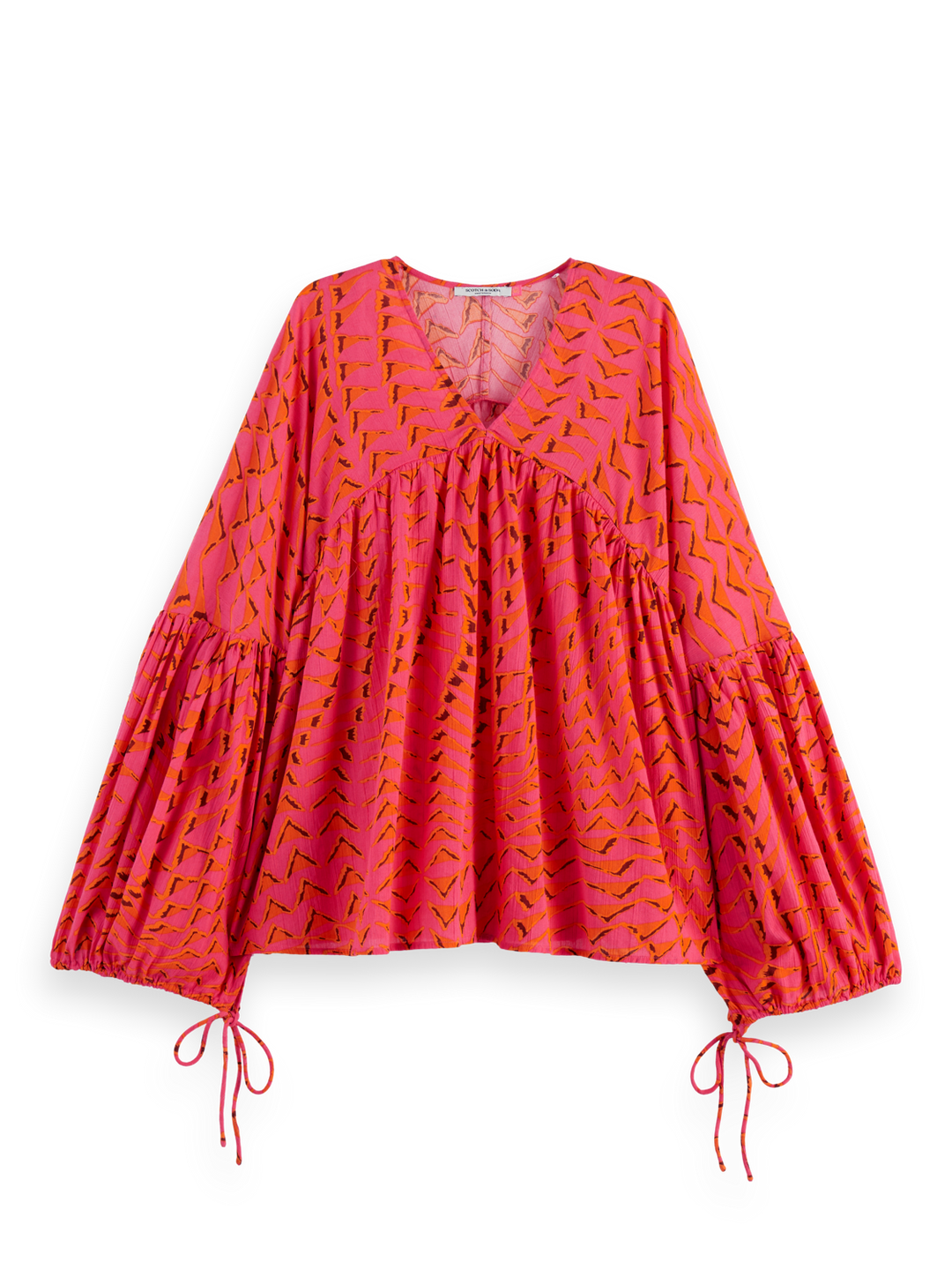 Printed crinkle top