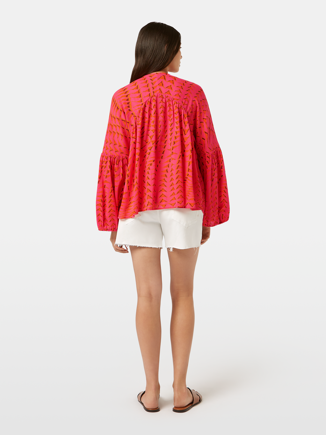 Printed crinkle top