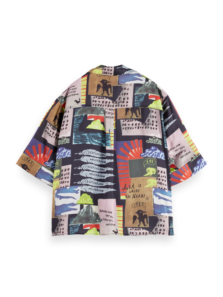 Printed short sleeve fluid shirt