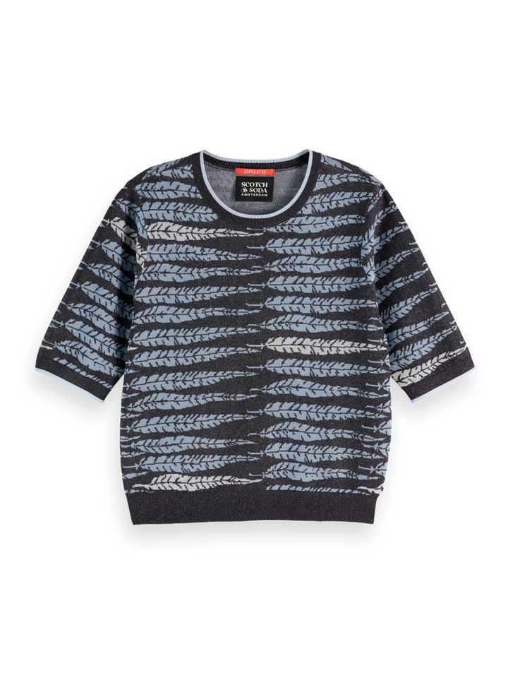 Lurex jacquard knitted tee