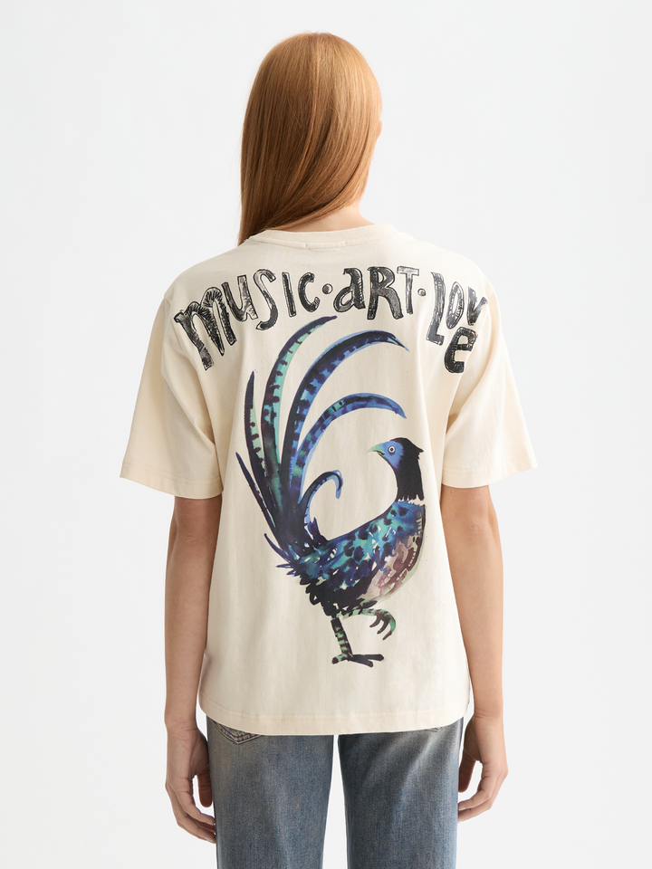 Loose-fit T-shirt with front and back artwork