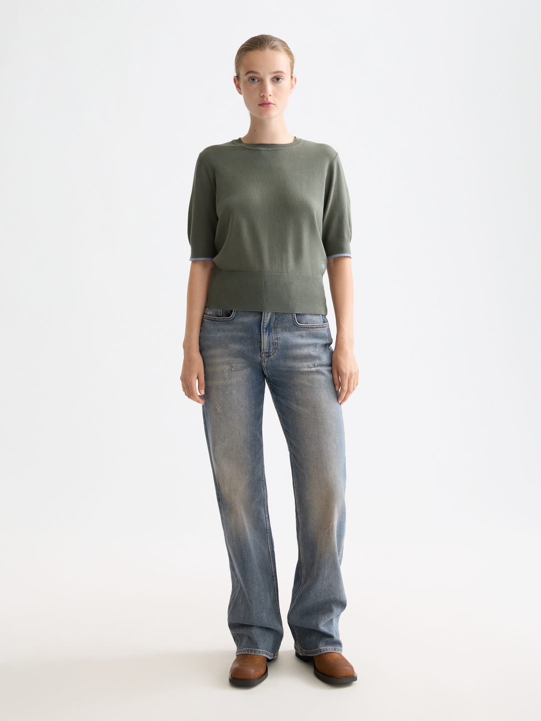 Crew Neck Short Sleeve Pullover