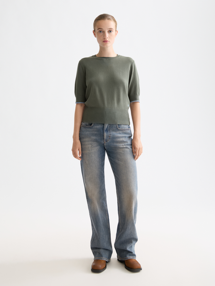 Crew Neck Short Sleeve Pullover