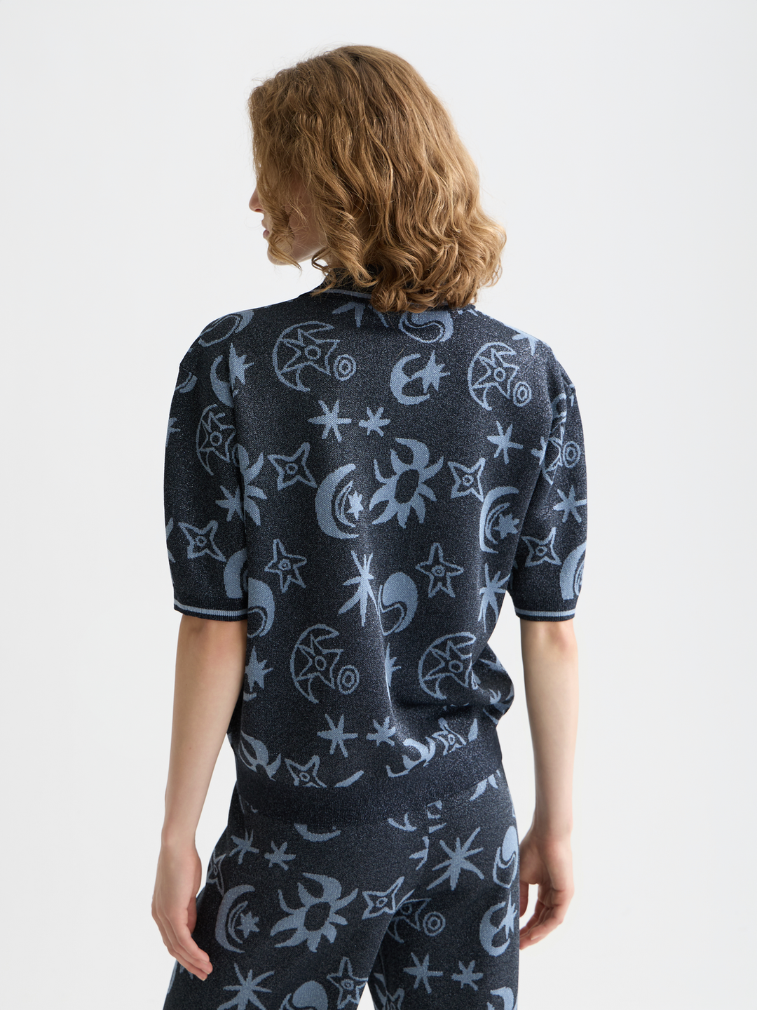 Jacquard Short Sleeve Pullover