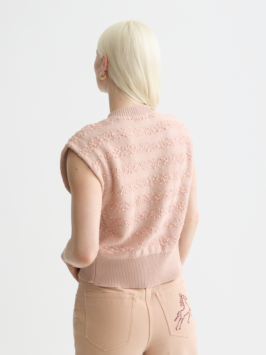 Boucle Stripe Crew Neck Spencer