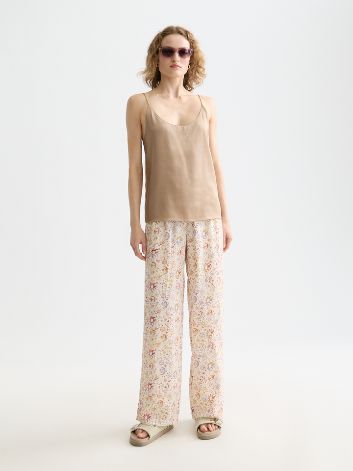 Singlet Woven Front Jersey Back Tank