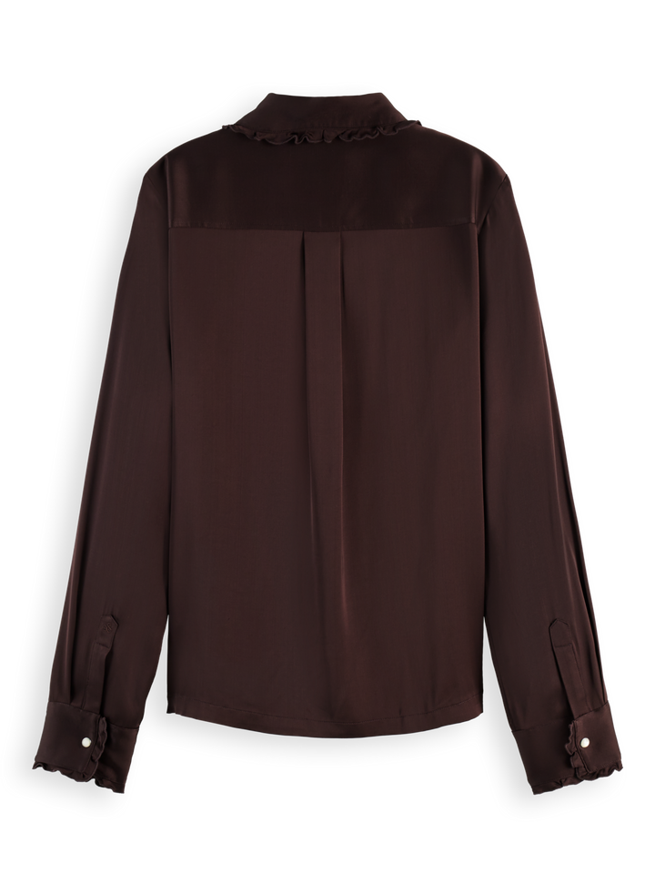 Regular fit shirt with ruffle