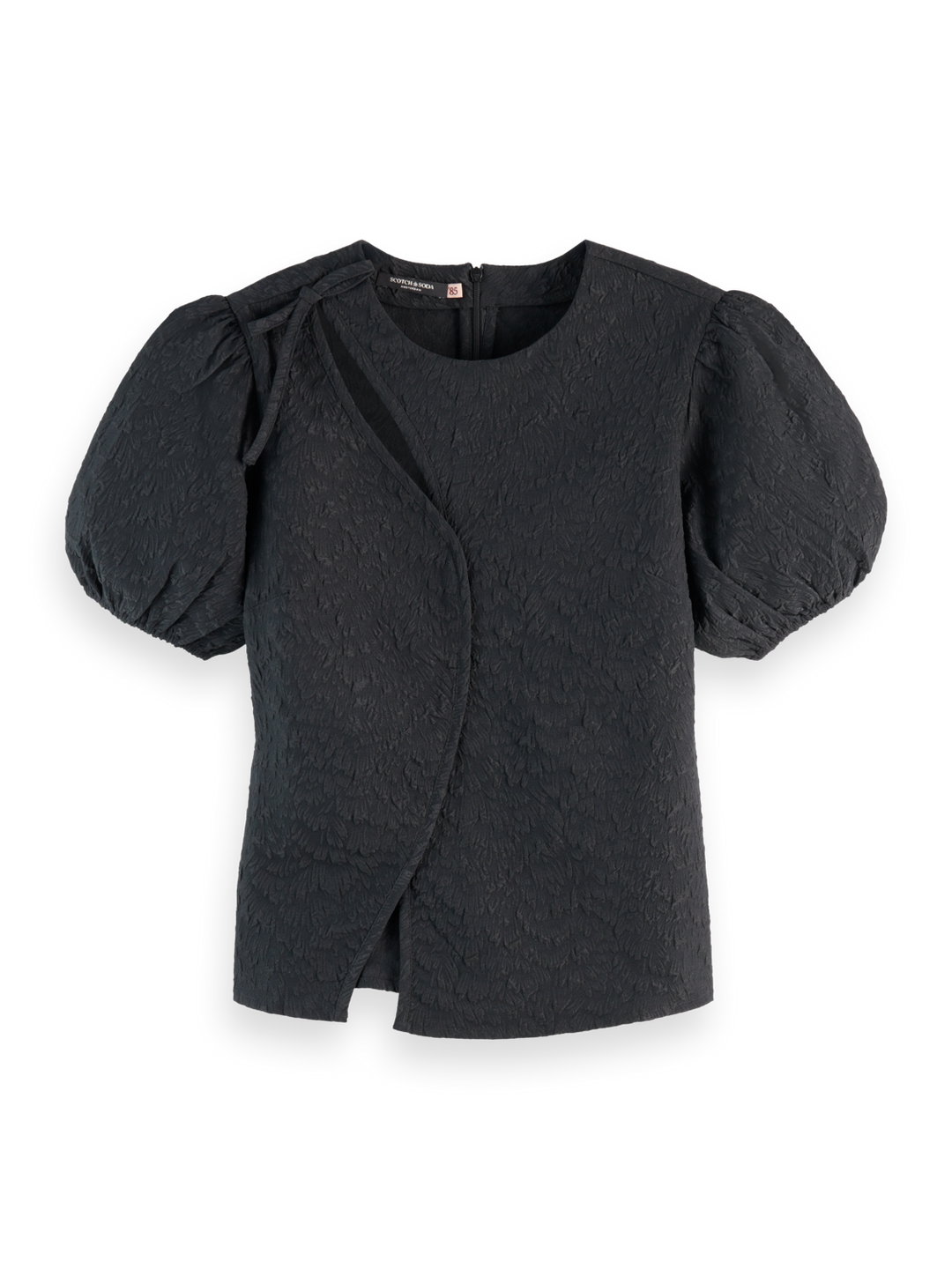 Puff sleeve textured top