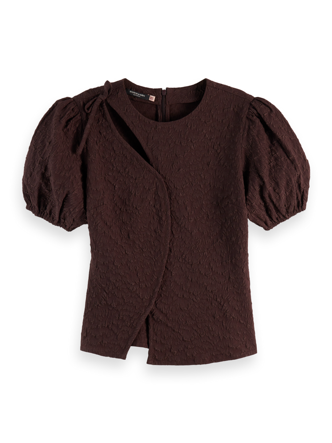 Puff sleeve textured top
