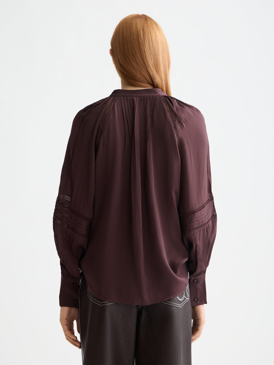 Shirt with lace and ties