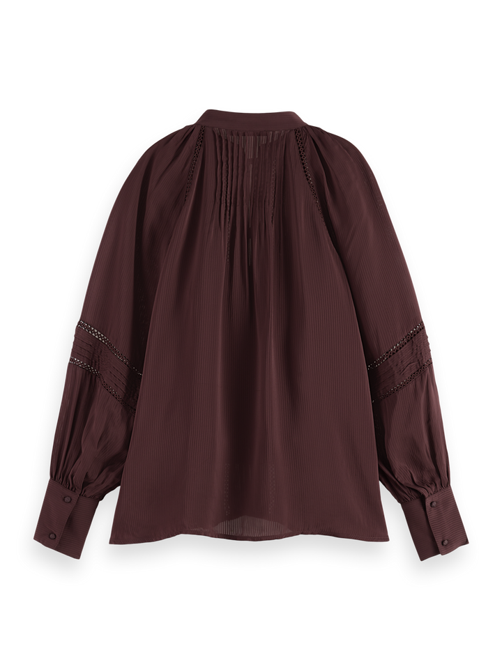 Shirt with lace and ties