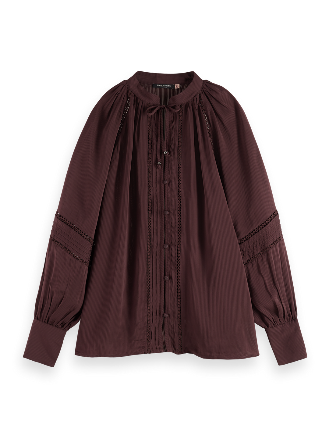 Shirt with lace and ties