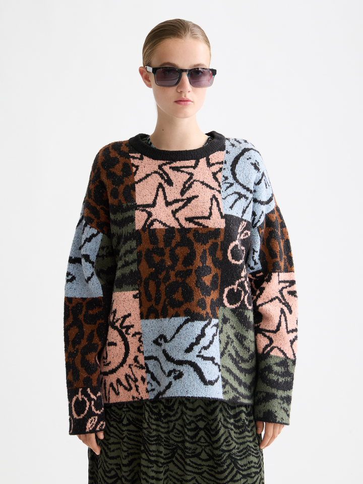 Jacquard oversized pullover