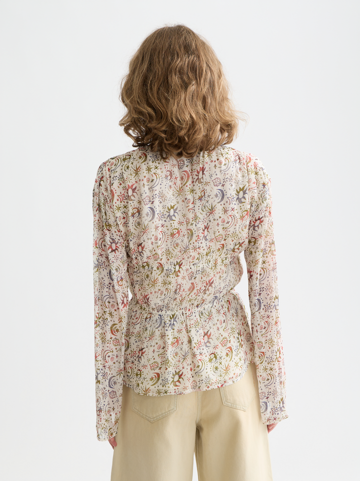 Printed Top With Tied Front