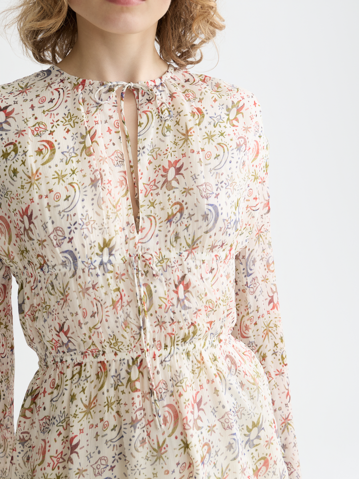Printed Top With Tied Front