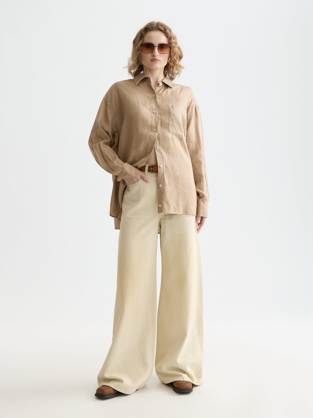 Linen Shirt With Back Detail