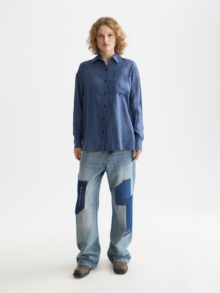 Linen Shirt With Back Detail