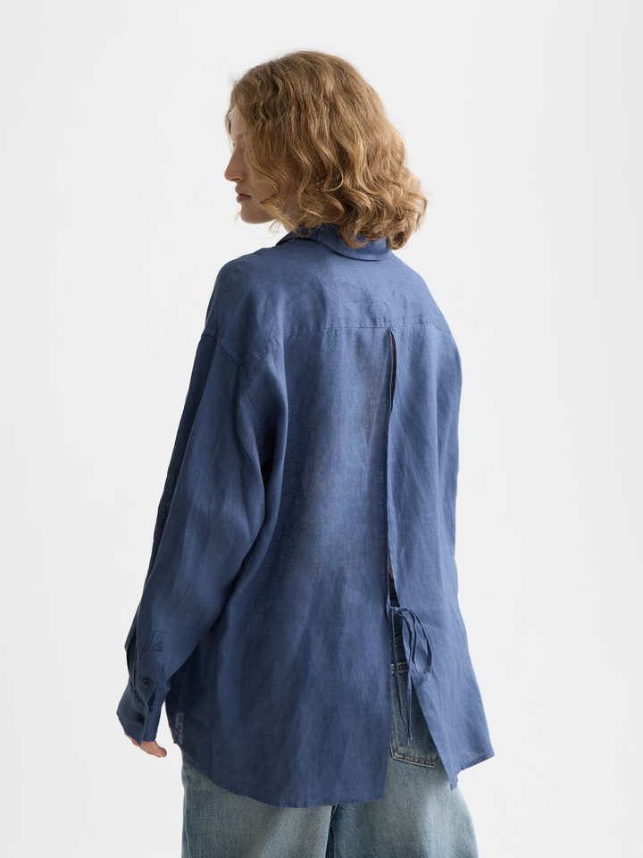 Linen Shirt With Back Detail