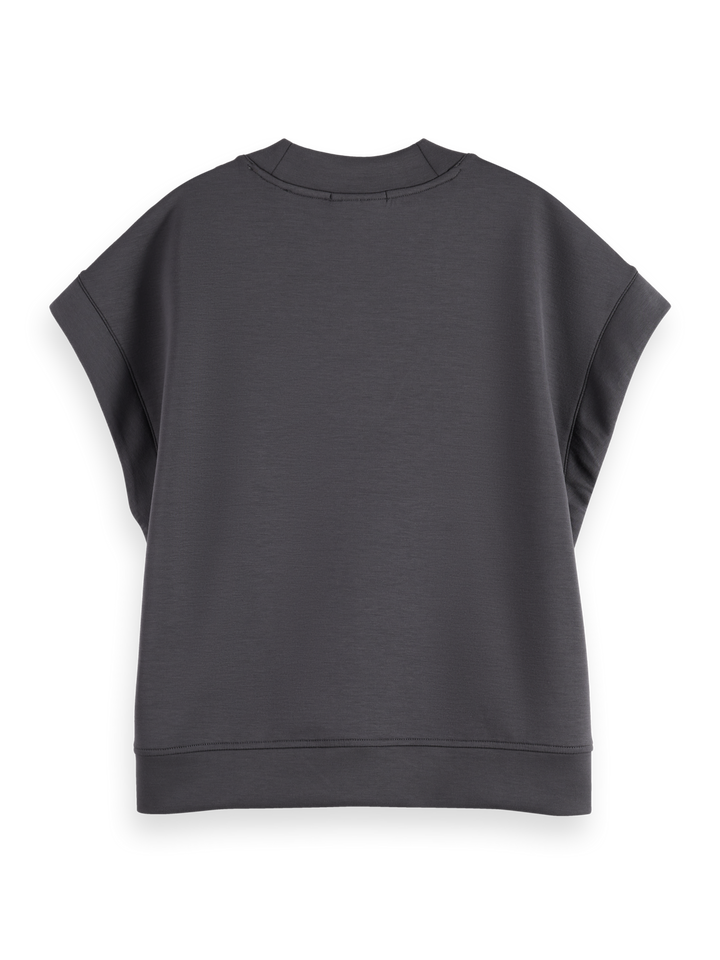 V-neck sleeveless modal sweatshirt