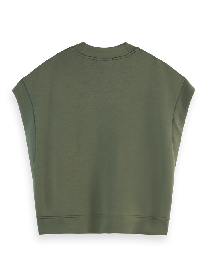 V-neck sleeveless modal sweatshirt