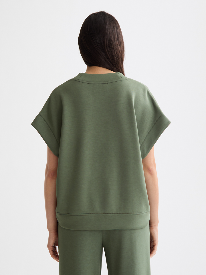 V-neck sleeveless modal sweatshirt