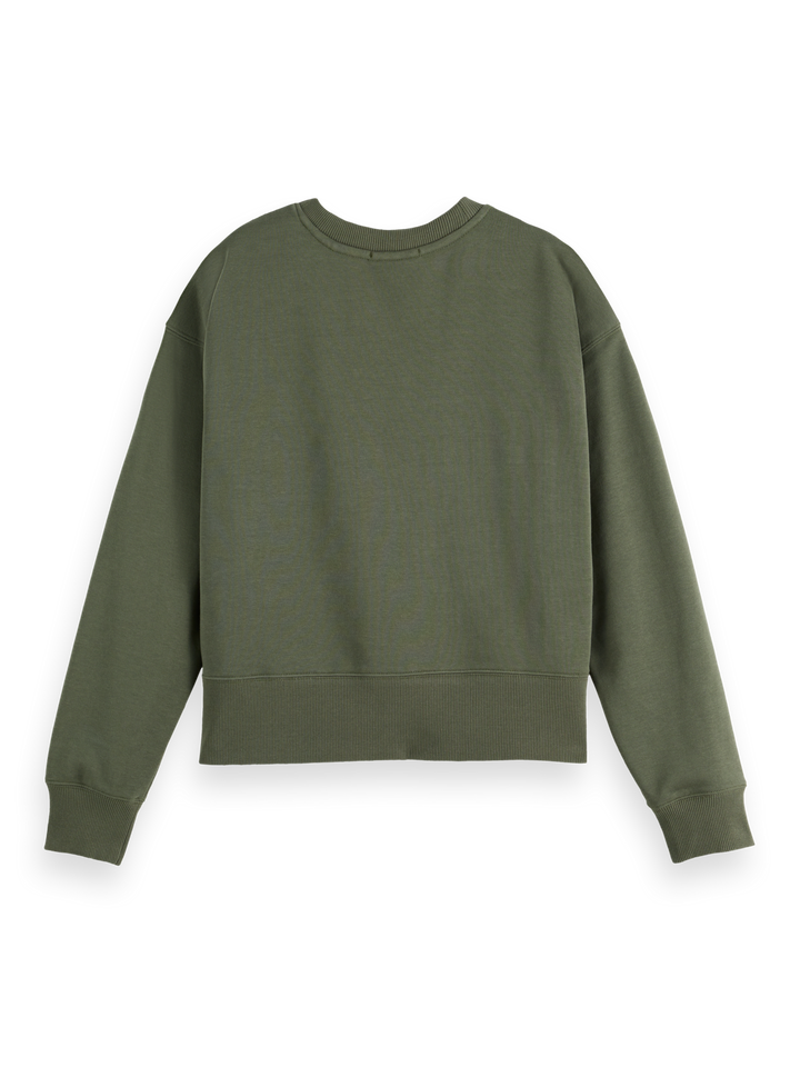 Loose-fit sweat with bow on shoulder