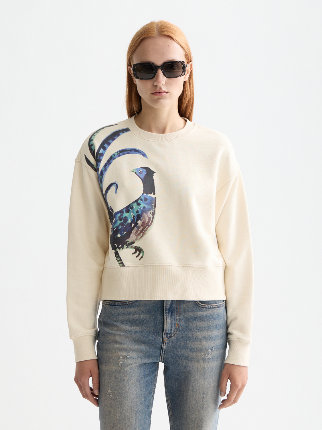 Loose fit sweater with front and back artwork