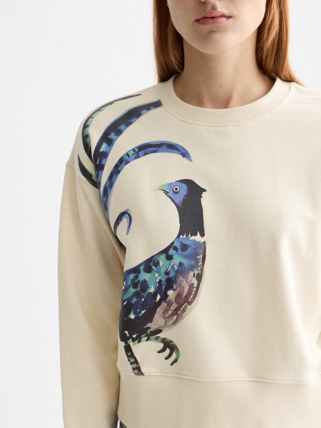 Loose fit sweater with front and back artwork