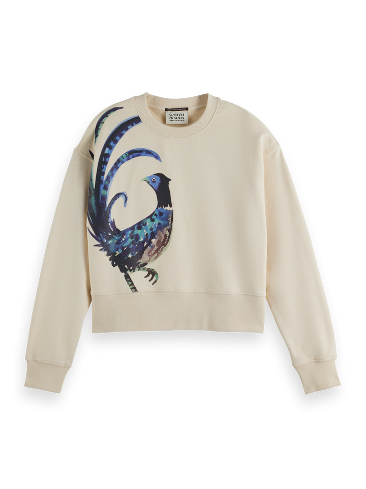 Loose fit sweater with front and back artwork