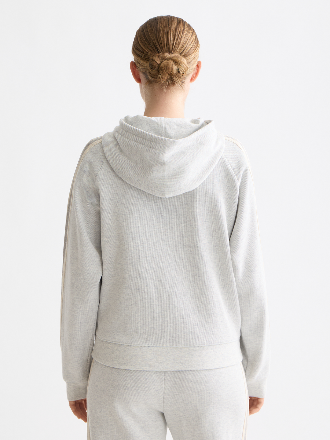 Zip through interlock hoodie