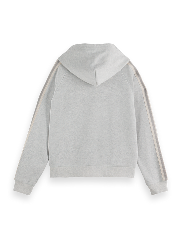 Zip through interlock hoodie