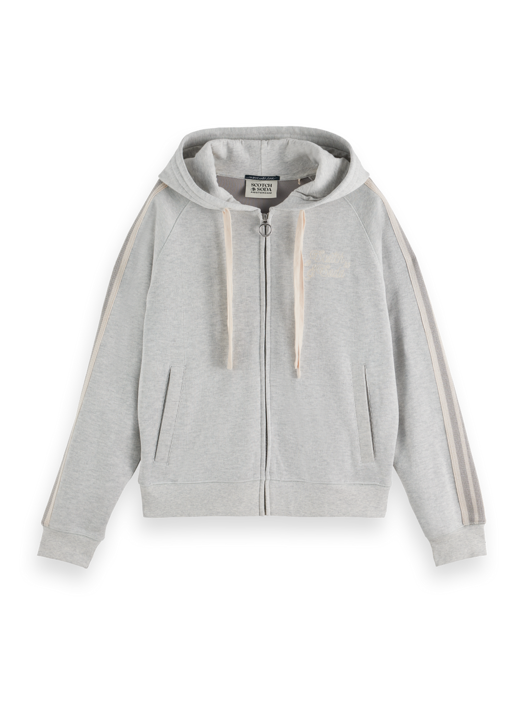 Zip through interlock hoodie