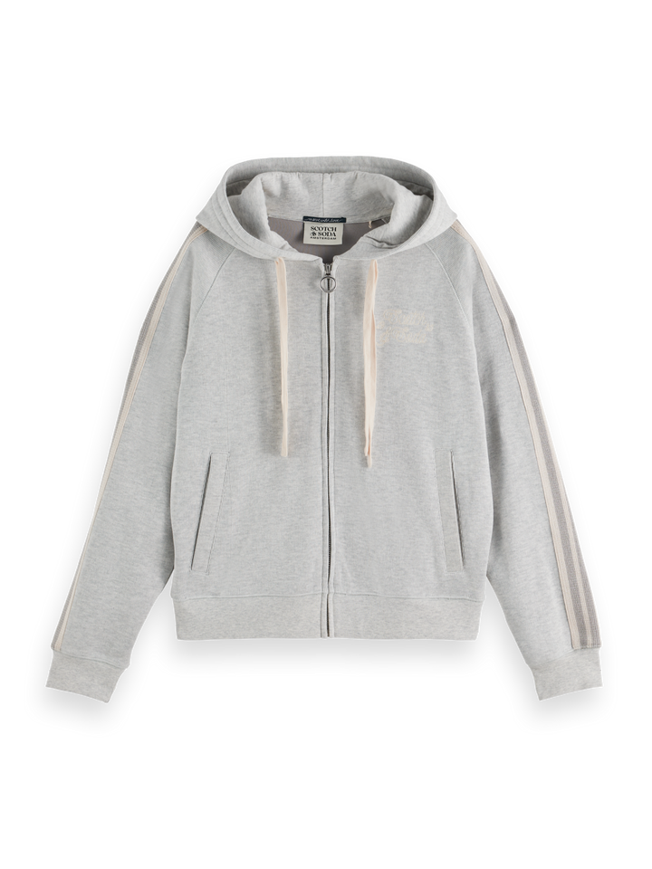 Zip through interlock hoodie