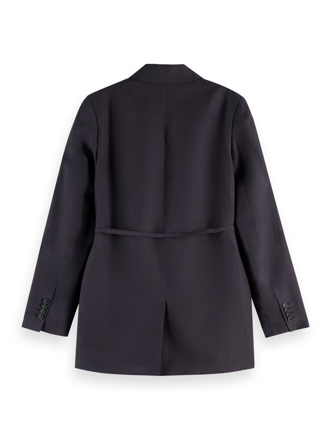 Double breasted belted drapey blazer