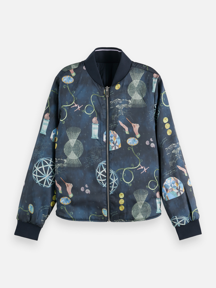 Reversible quilted bomber