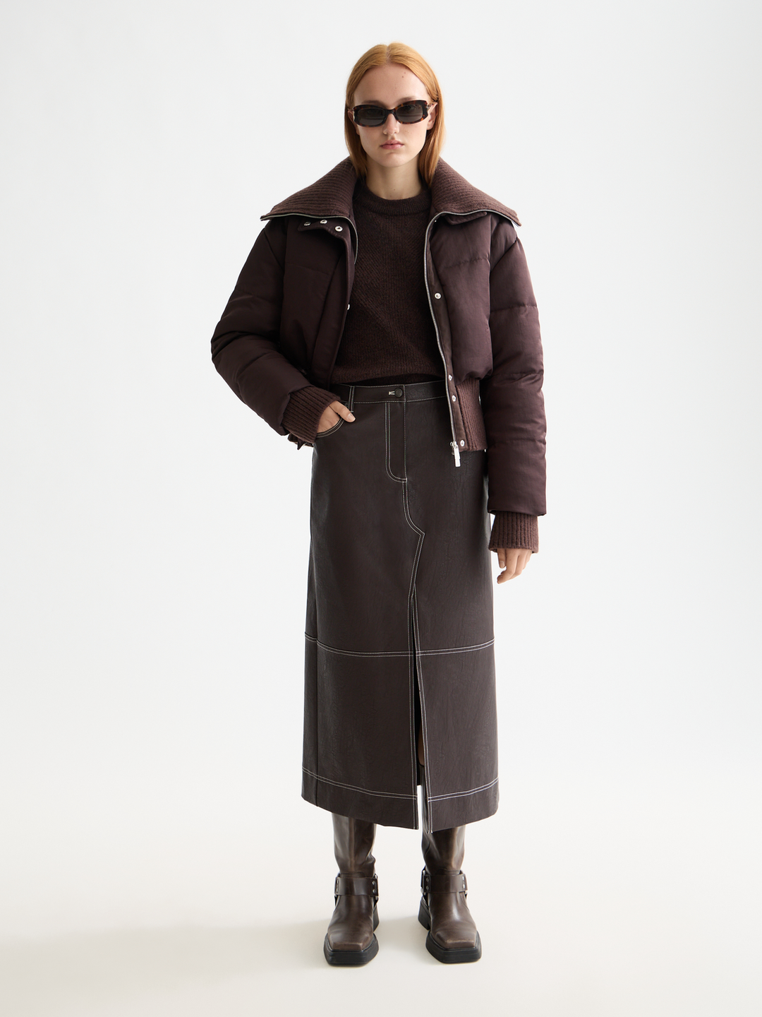 Aviator collar puffer
