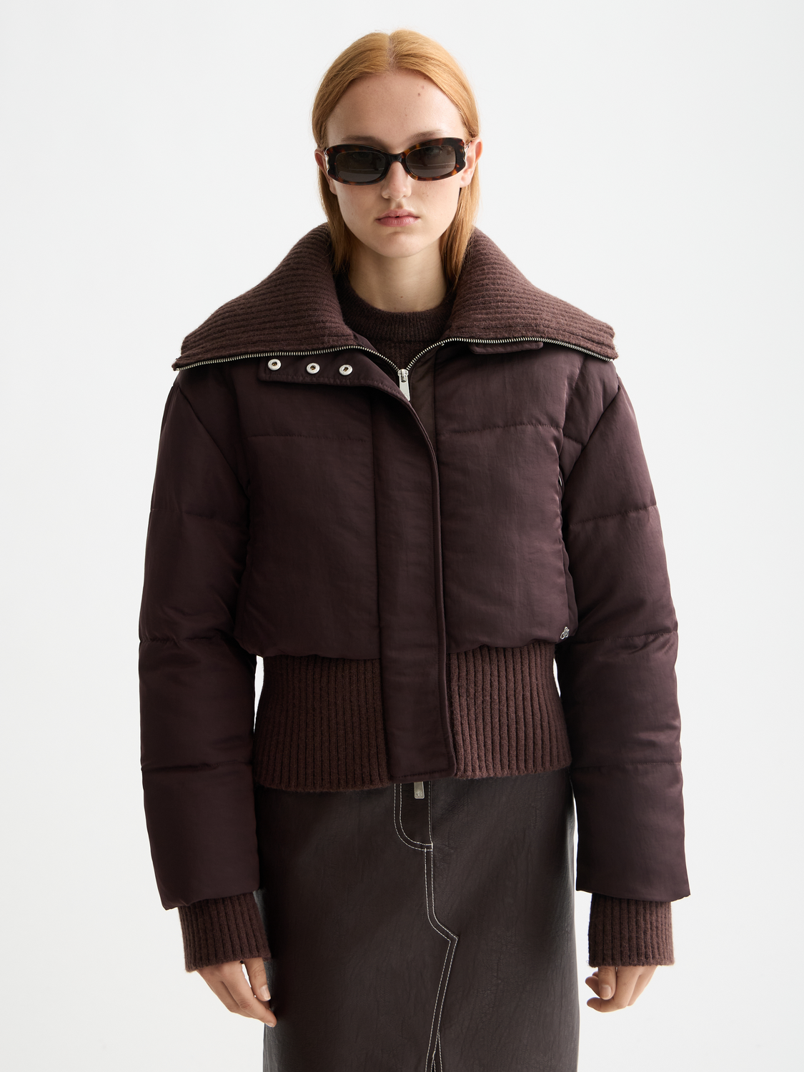Aviator collar puffer