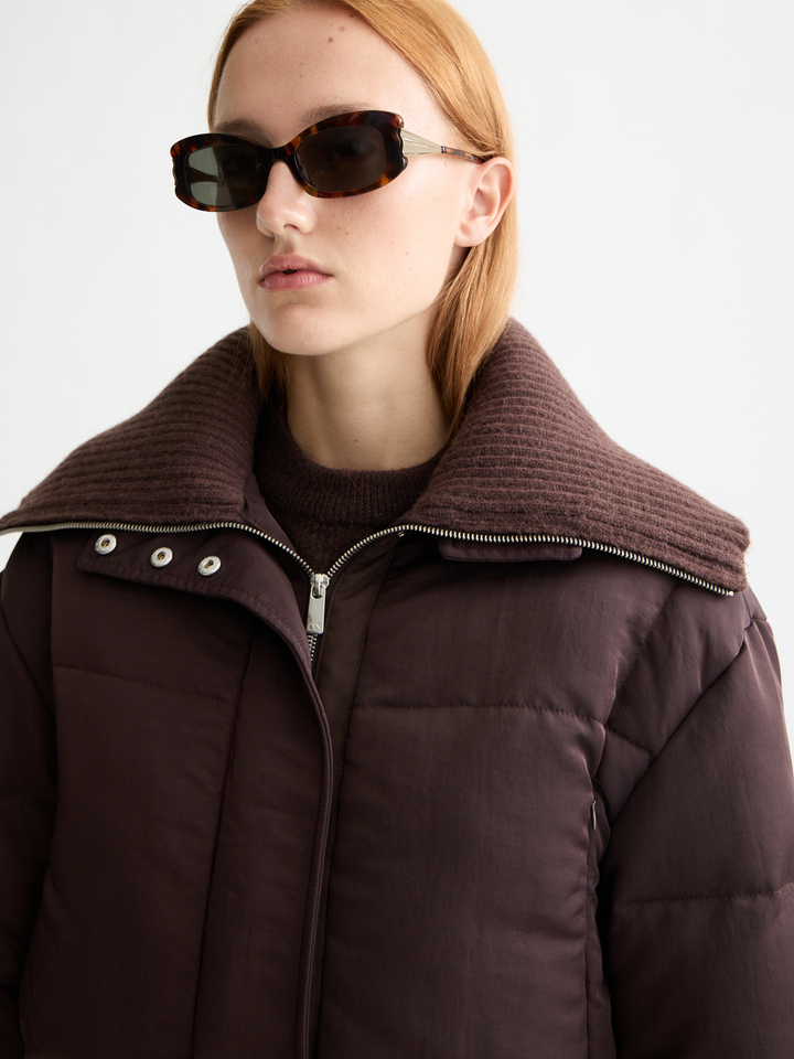 Aviator collar puffer