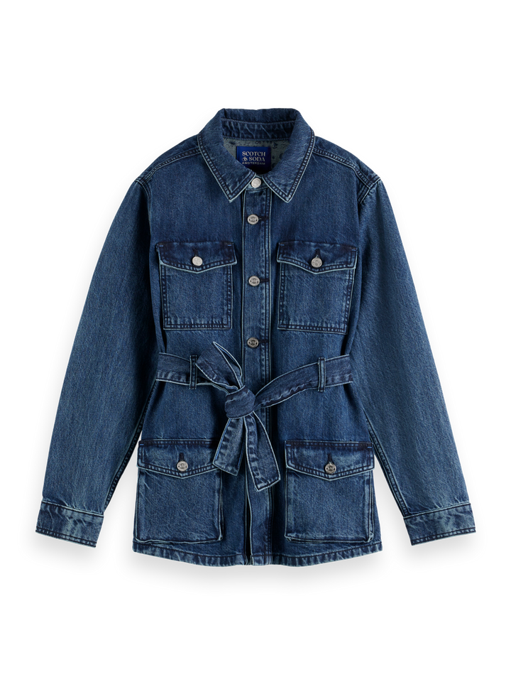 Hooded denim jacket — Black Snow