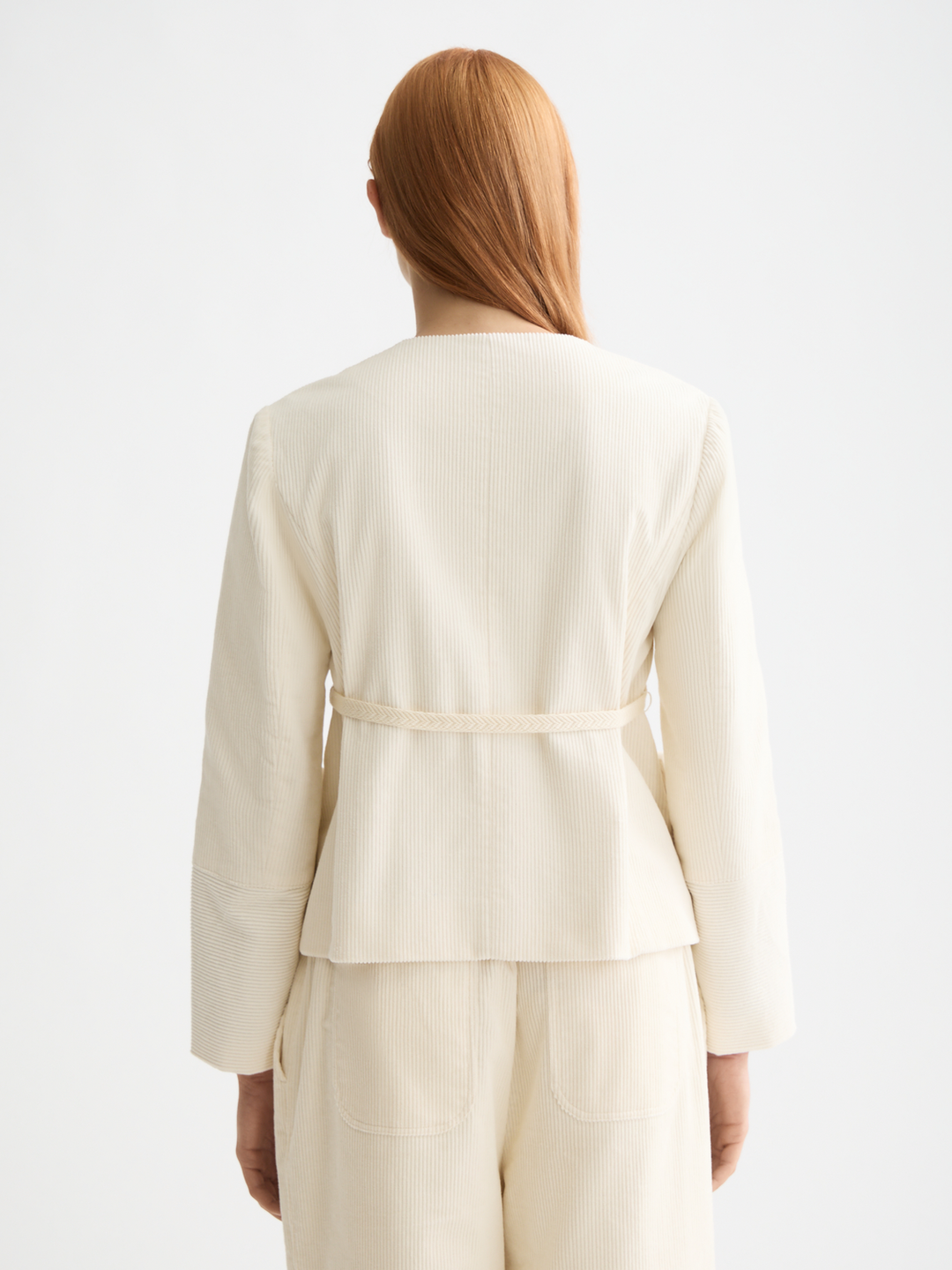 Relaxed collarless jacket