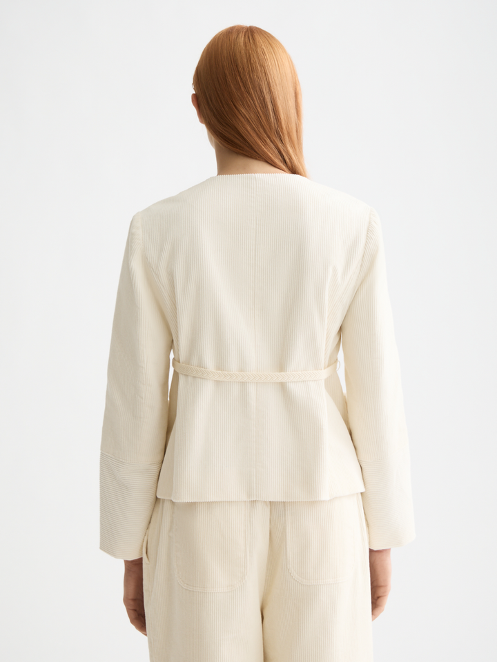 Relaxed collarless jacket