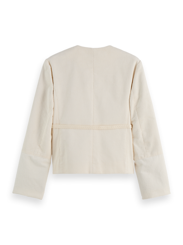 Relaxed collarless jacket