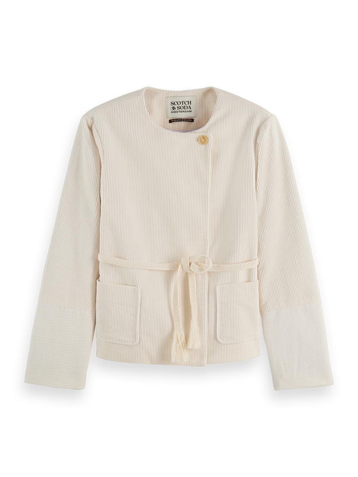 Relaxed collarless jacket