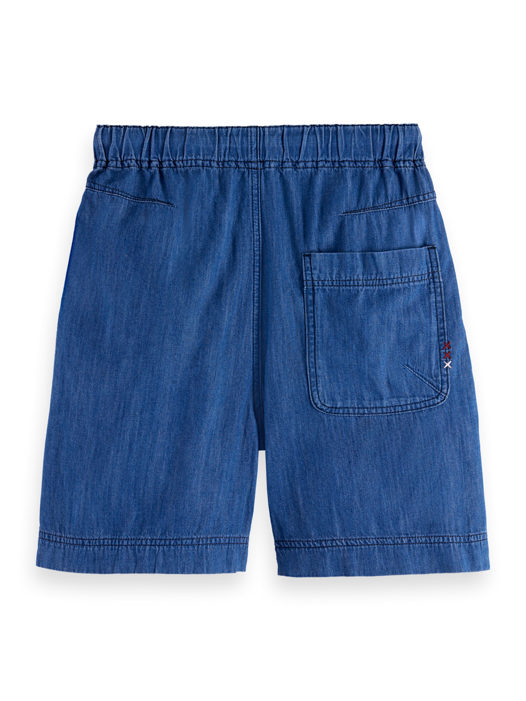 Sporty utility short in lightweight denim —  Washed Indigo
