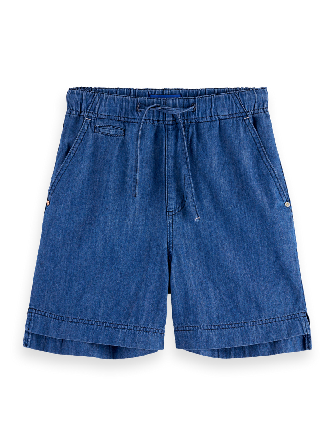 Sporty utility short in lightweight denim —  Washed Indigo