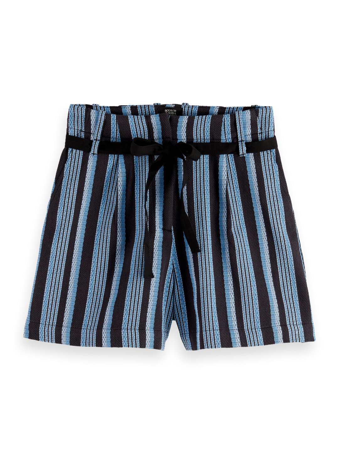High rise stripe shorts