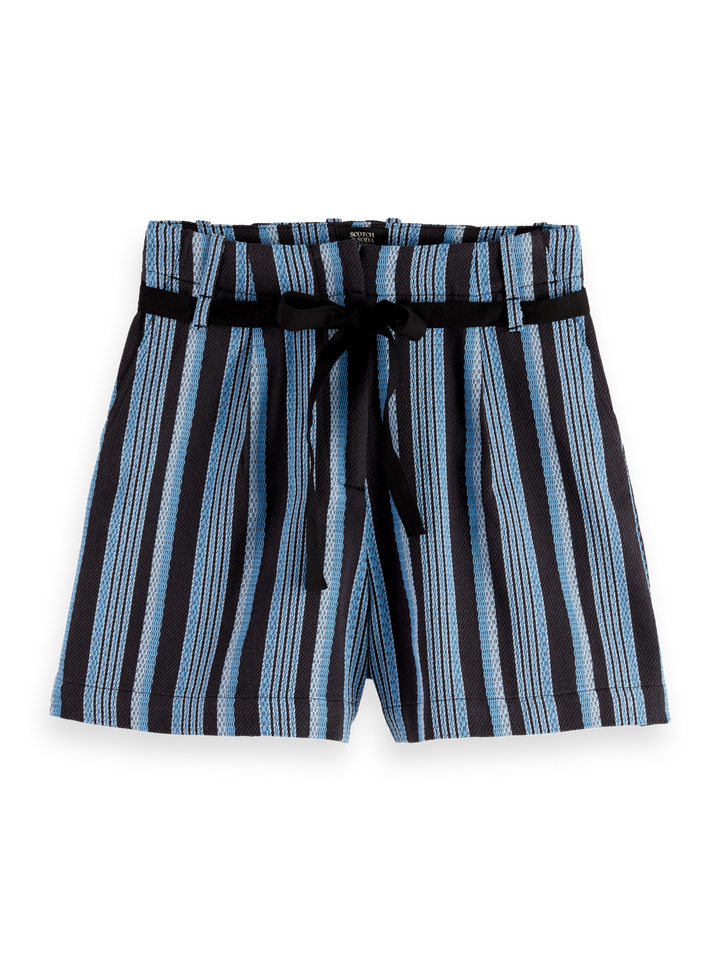 High rise stripe shorts